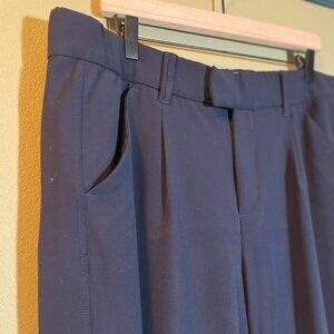 High rise pleated wide leg pants